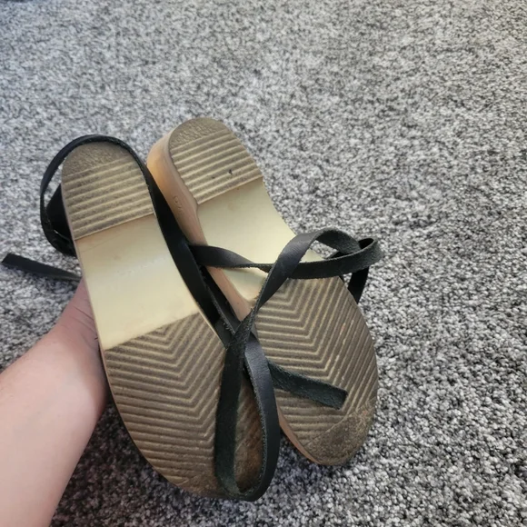 Loeffler Randall X Sven ankle tie clogs Black Leather 40 8.5 9 - Picture 11 of 13